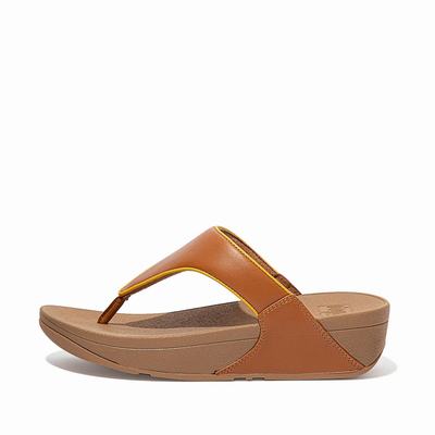 Fitflop Lulu Pop Binding Leather Sandals - Sandalen Damen - HellBraun (VFL940687)